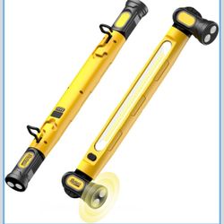 Magnetic Cordless Under Hood Work Light Bar for Mechanic-Yellow Rechargeable 5200mAh Battery, 3000 Lumens, N45 Magnets, 360° Hooks, IP54 Waterproof &