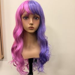 Pink And Lavender Synthetic Hair Wig New #520