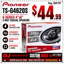 Pioneer G Series Car Speakers 1-Set 4"x6" 2-Way Coaxial Speaker 200 Watts TS-G4620S 🚨 Payment Options Available 🚨 No Credit Needed 🚨