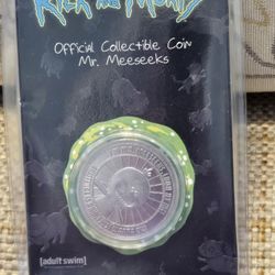 Rick & Morty Mr. Meeseeks Coin Collectible LIMITED EDITION Antique Silver Number