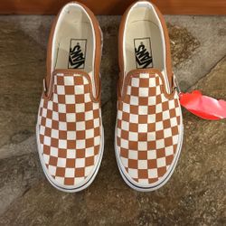 Vans Checkered Slip on shoes Mustard Color Sz 7.5 W