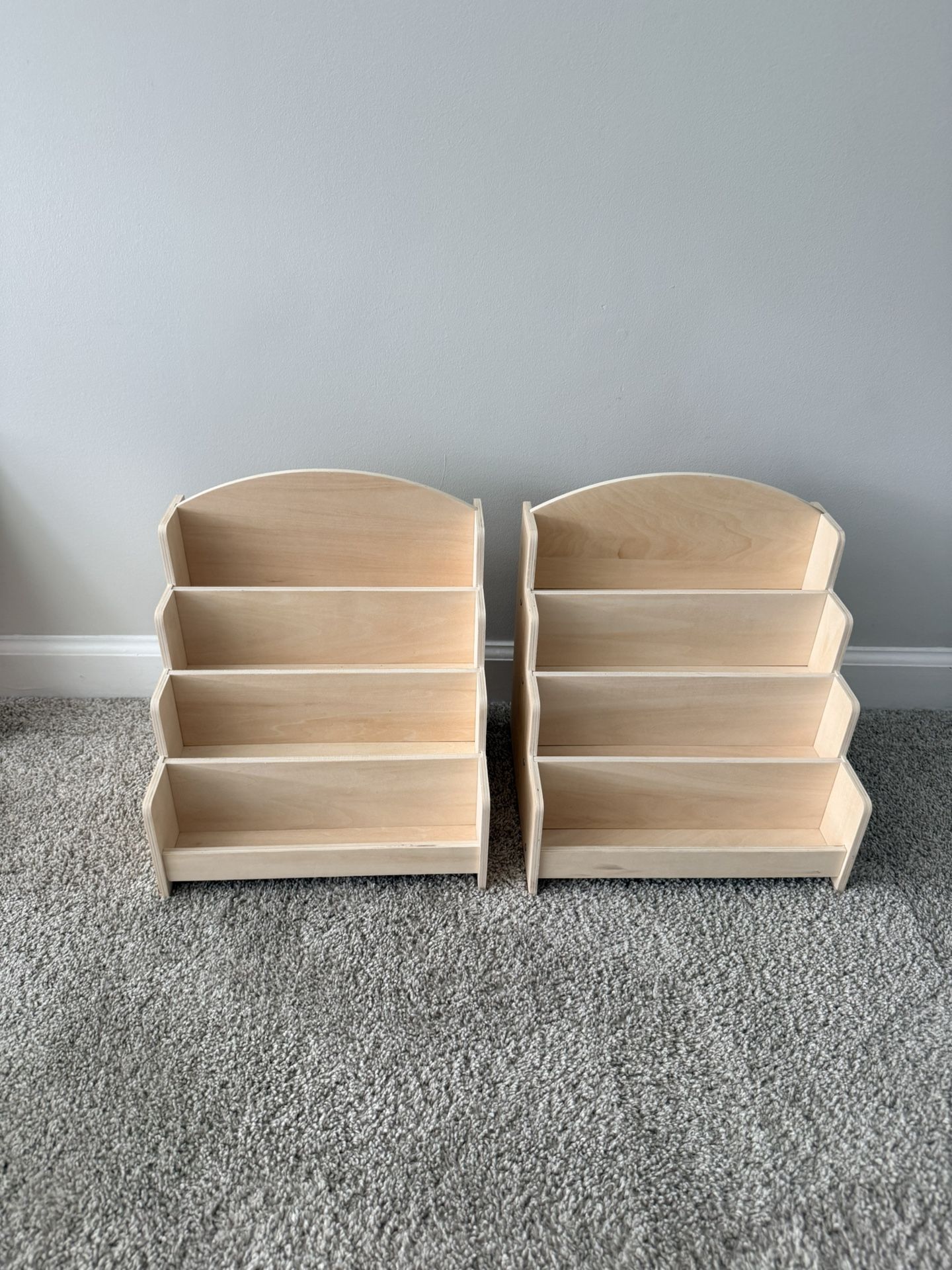 (Set of 2) Greeting Card Organizer Display Stand , 4-Tier Wooden Spice Rack