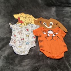 Disney Infant Onesies Size 12Months 4 Pieces 