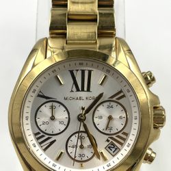Michael Kors Mini Bradshaw 36 MM Chrono White Dial Ladies Watch 