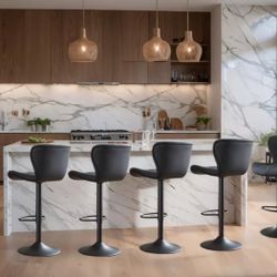 6x Bar Chairs With Height Adjustment 