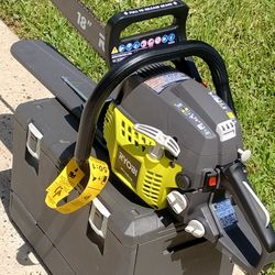 New RYOBI 18 in. 38cc 2-Cycle Gas Chainsaw with Heavy-Duty Case