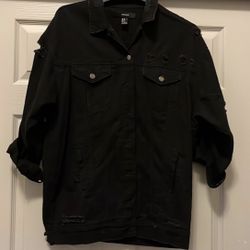 Forever 21 Blk JEAN Jacket Medium / Large