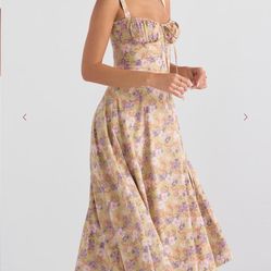 House Of CB Carmen Corset Dress Coquette Classy Floral Flowers Wedding Guest 