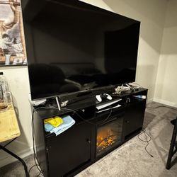 Tv Stand With Heater And Electric Fireplace That Change Color Of The Led