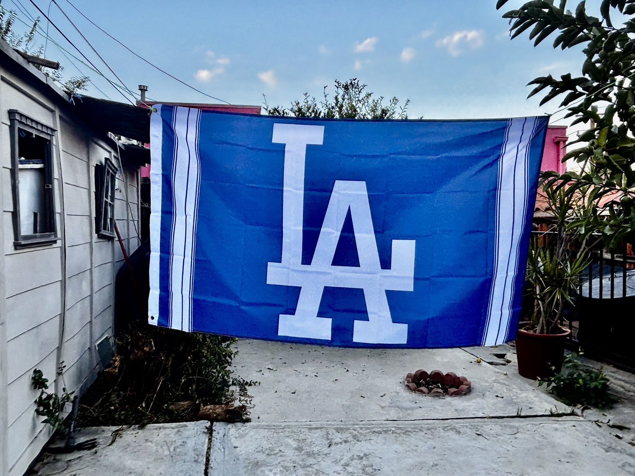 New Blue Dodgers 3 By 5 La Hat Logo Flag