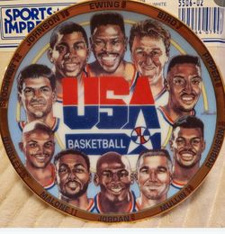 1992 USA Olympic Basketball Dream Team First Ten Chosen (NIB) 4 1/4”Collectors Plate