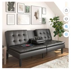 Mainstay Memory Foam Futon With Cup holders And USB Charger