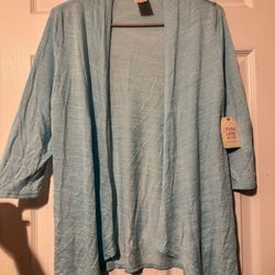 Faded Glory Juniors Open Front Cardigan Size XL (14-16), 3/4 Sleeves NWT