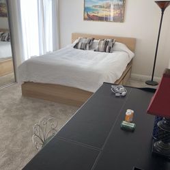 QUEEN SIZE IKEA BED FRAME WITH MATTRESS INCLUDED 