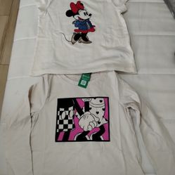Disney Mickey Minnie lot of 2 shirt new with tags