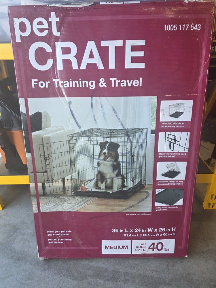 Medium Black Collapsable Pet Crate