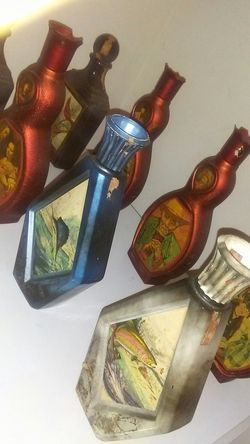 Antique liquor bottle set