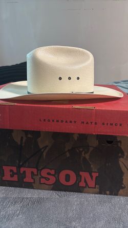 Stetson CBRNVER Straw Cowboy Hat 7 1/8 Natural w/ Box