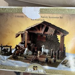 Nativity Set With Figurines About 5” 
