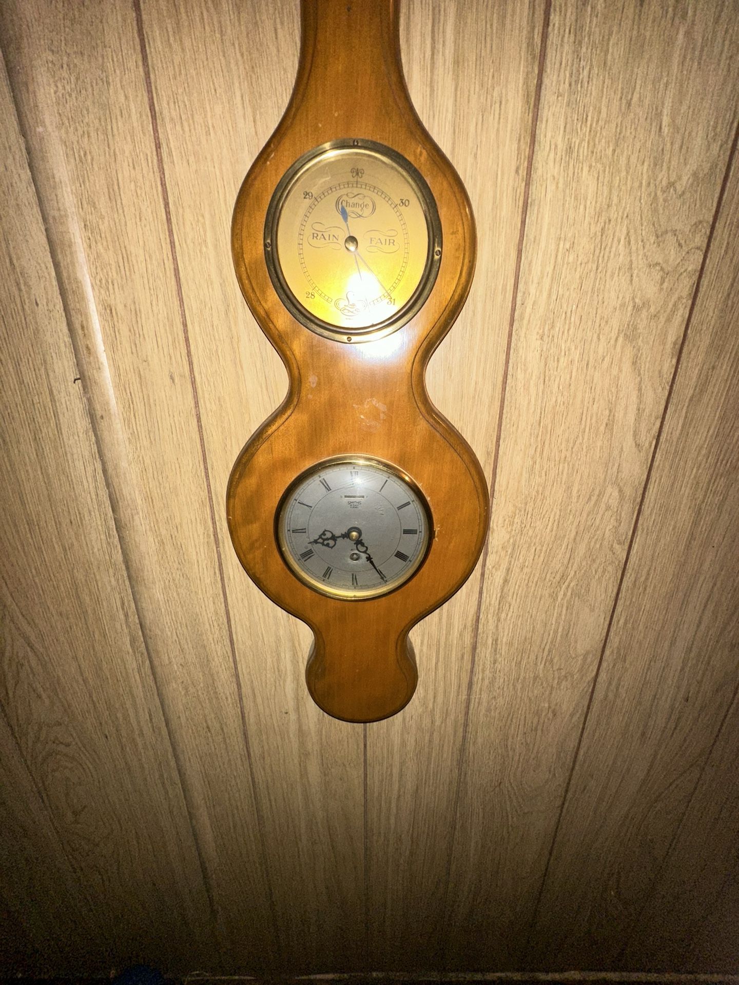 Rare 1930s Clock With Barometer