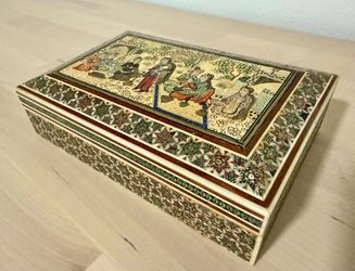 Persian Khatam kari jewelry trinket box