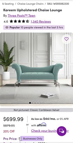 Teal Blue Green Chaise Lounge Victorian Couch