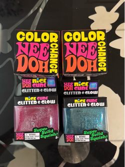 Needoh color change and nice cube glitter + glow