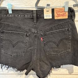 Levi’s women’s black denim shorts