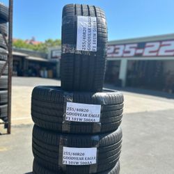 255-45-20 GOODYEAR  SET OF 4 TIRES FOR SALE AT SPECIAL.WE FINANCE NO CREDIT NEEDED💥 TAKE OFFS . Good Deal