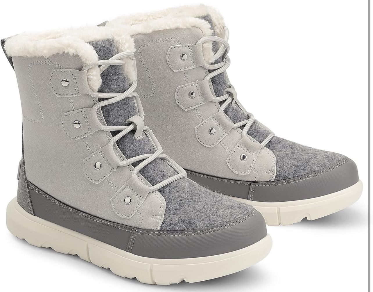 DREAM PAIRS Womens Winter Boots Cozy Faux Fur Anti-Slip Snow Boots Lace Up Comfort Stylish Ankle Booties for Cold Weather City Wal Worn once yours for
