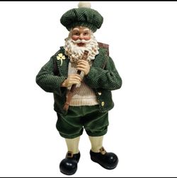 Clothtique 11” Possible Dreams Dept 56 Irish Celtic Santa Clause Playing Flute