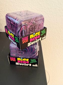Needoh Nice Berg Swirl SuperSolid Squish RARE Color Way Black Purple Set Of 2