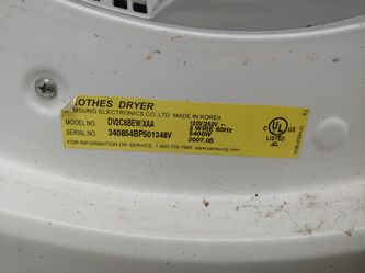 sumsung dryer parts DV2C6BEW/XAA