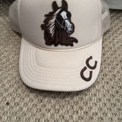 Horse Patch Trucker Hat with Chain and Charm, Trendy Trucker Hat, Patchy Hat, Patch Hat, Summer Hat Tan