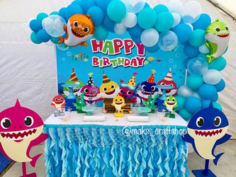Baby Shark Birthday Party Candy Bar Balloon Decorations