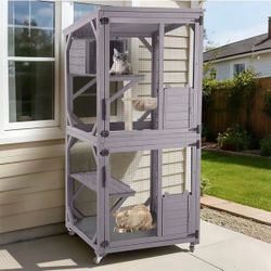AIR22-DG/F-LX Outdoor Cat Catio for 2–3 Cats with Window Access