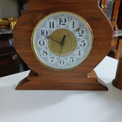 MCM Battery Operated Solid Wooden Desk/mental Clock-working