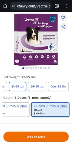 Vectra 3D for Dogs 21-55 Lbs 6pk