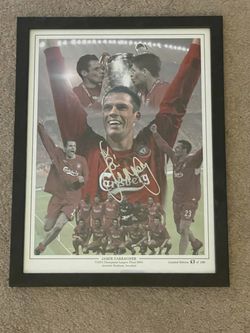 Jamie Carragher Signed 12 x 16 Print – Liverpool FC - Ltd 63/100