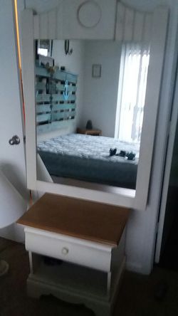 Mirror and nightstand