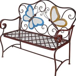 ***BRAND NEW IN THE BOX*** Alpine Corporation 45" x 23" Outdoor 2-Person Butterfly Garden Bench $130
