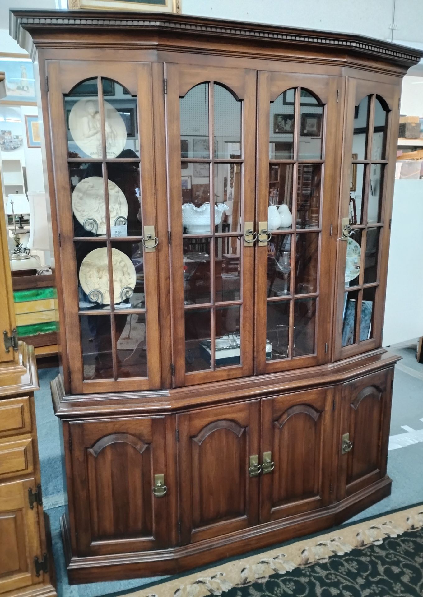 Vintage Pennsylvania House Traditional Canted China Cabinet