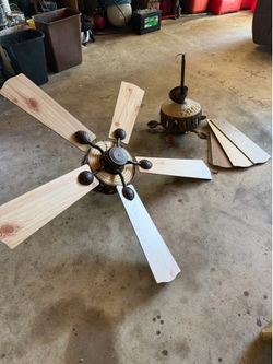 Two Ceiling Fans Cabin Woodsy Decor