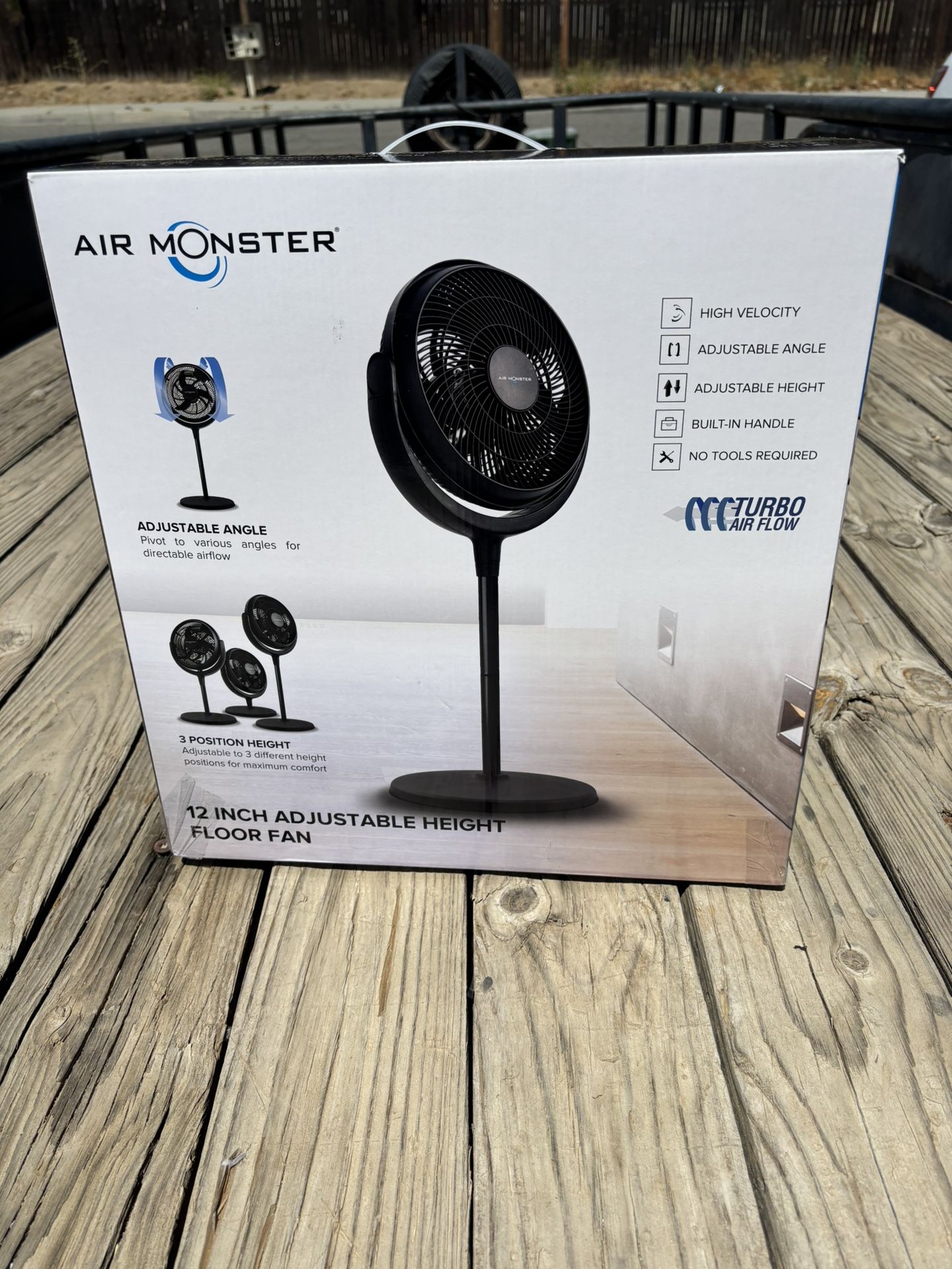 12 Inch Adjustable Height Floor Fan