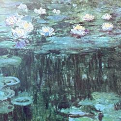 WATER LILIES French Oscar Claude Monet Fine Art Print 1950 Vintage Original COA Certificate of Authenticity Japan Printed Collectible Impressionist