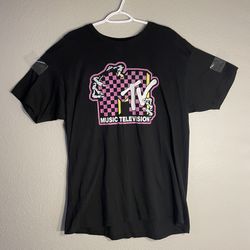 MTV Retro Logo T-Shirt, Monster Hands, Men's Unisex XL 80s Themed Tee Shirt