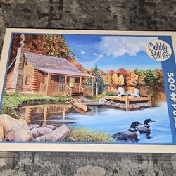 Cobble Hill 500pc Puzzle 'LOON LAKE' 24"x18" Brand NEW & Factory Sealed!!