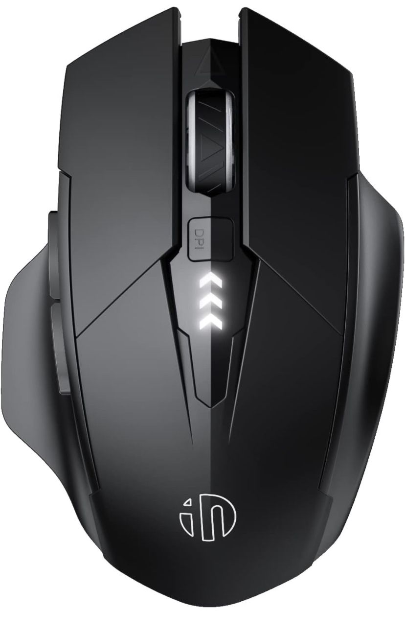 INPHIC Bluetooth Mouse [Upgraded: Battery Level Visible], Rechargeable Wireless Mouse Multi-Device (Tri-Mode:BT 5.0/4.0+2.4Ghz) with Silent,Black