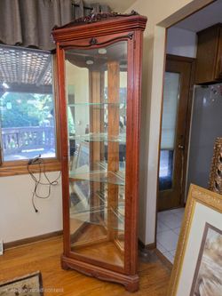 Wood Corner curio cabinet