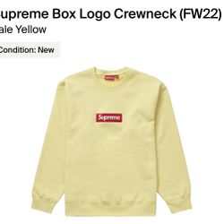 Supreme Box Logo Crewneck Pale Yellow Size Large